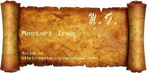 Mesteri Irma névjegykártya